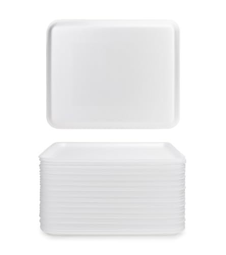 Hygloss White Foam Trays 9 x 11-Inch - Pack of 25 - Versatile Trays for Crafts & Food - Ideal Foam Tray for Food, Meat, Craft Projects - Durable Tray - Disposable & Reusable