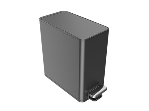 Zilnox ゴミ箱 ふた付き スリム 縦型 幅14x奥行30.8x高さ27.9cm 6L グレー