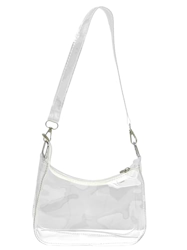 Women's Transparent Jelly Clutch Purses Clear Fashion Handbag Evening Spacious PVC Party Shoulder Bag
