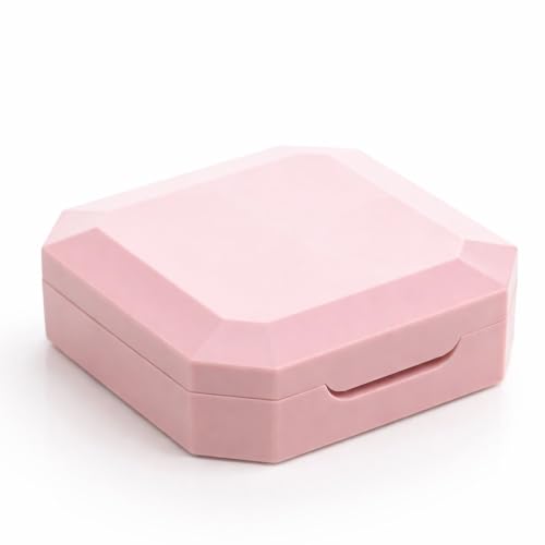 Estojo para Lentes de Contato Kit Completo com Espelho Portátil com Pinça Aplicador e Porta Lentes (Rosa)