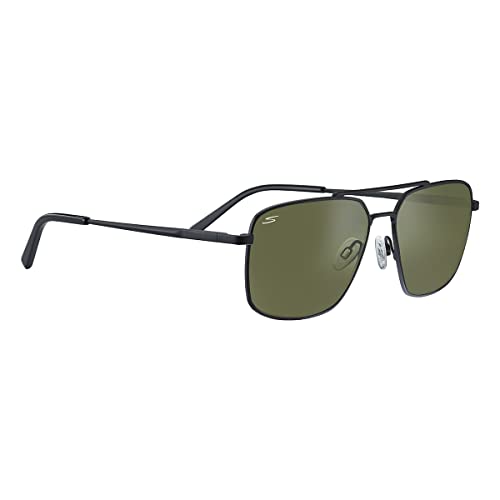 Serengetti Rectangular Aitkin Matte Black-Saturn Polarized 555nm, Multi, One Size