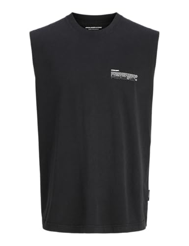 JACK & JONES Men's Jcoinfinity Sun Chest SL Tee Crew Neck, Black, XS