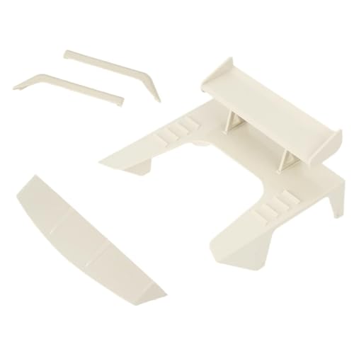 DIQYRS RC Parts Compatible with WPL D12 1/10 RC Drift Car Upgrade Parts Decoration Kit RC Car Air Deflector Tail Wing Spoiler Window Sun Visor Set(White)