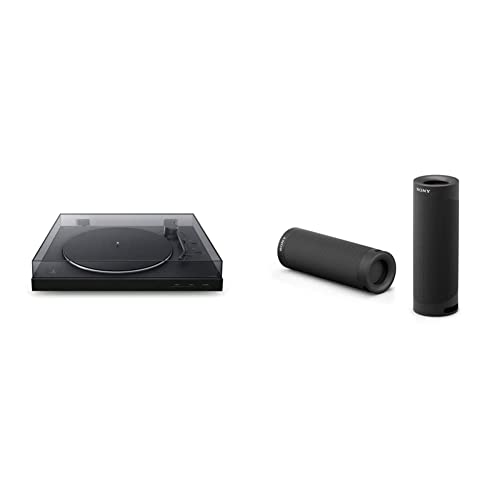 Sony PS-LX310BT Bluetooth Turntable with built-in Phono Pre-Amp, 2 speeds and 3 gain modes, Black & SRS-XB23 - Super-Portable, Powerful and Durable, Waterproof, Wireless Bluetooth Speaker – Black
