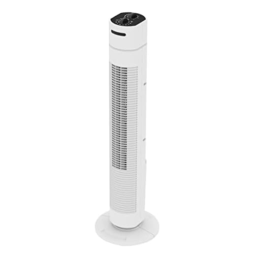 Emerio TFN-123006 Ventilateur tour avec minuteur, 3 vitesses, puissance durable, 35 W, fonction oscillation, design intemporel, hauteur 78 cm, blanc