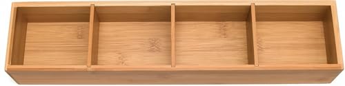 Image of Lipper International Bamboo Drawer Organizer with 3 Removable Dividers, Brown