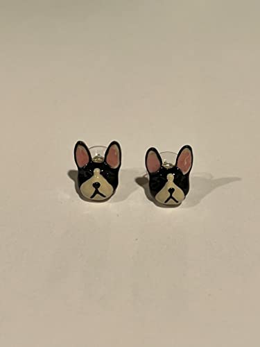 Betsey Johnson French Bulldog Frenchie Black & White Stud Pierced Earrings Great Mother's Day Gifts Valentine's Day Gift Idea Xmas New Year Gifts Birthday Present #TOP2
