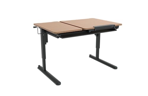 K KETTLER Schülerschreibtisch (Aluminium-Tischgestell anthrazit/Tischplattenfarbe Buche) höhenverstellbar und neigbar, mit Schublade und Rollen K KETTLER Schülerschreibtisch (Aluminium-Tischgestell anthrazit/Tischplattenfarbe Buche) höhenverstellbar und neigbar, mit Schublade und Rollen