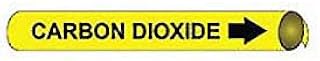 Pipe Marker - Precoiled and Strap-on - Carbon Dioxide, Yellow, For Pipe 3/4" - 1",8"W