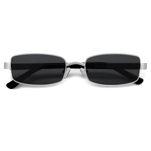 Image of VANLINKER Retro Rectangle Polarized Sunglasses for Women Men Small 90s Vintage Trendy Slim Narrow Rectangular Frame VL9684