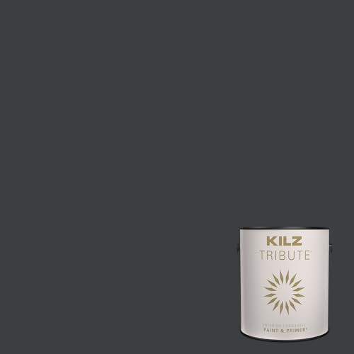 KILZ TRIBUTE Paint & Primer, Interior, Eggshell, Deep Onyx, 1 Gallon