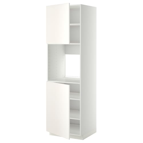 ProTuning HOMEMETOD Horno de cabina alta f con 2 puertas/estantes, blanco/Veddinge blanco, 60x60x200 cm