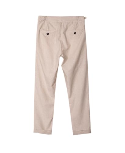 Men's Casual Linen Pants Modern Fit Hemmed Pants Summer Beach Loose Trousers3