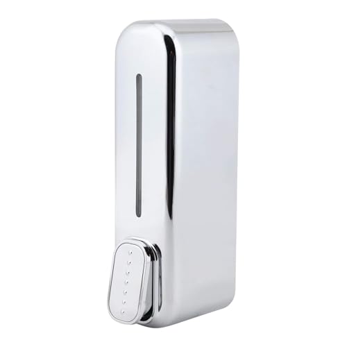 Image of Black ABS Wall Mounted Soap Dispenser: Leak-Free Hand Wash & Shampoo Bottle for Bathroom, Kitchen, Shower, Ideal Home Gadget & Organiser for Soap Dispenser in Wash Basin. (Chrome Finish)