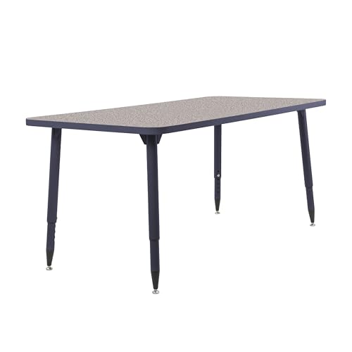 Image of Adapte Commercial Classroom Activity Table - 30 inch x 60 inch Rectangle, ADA Compliant Tapered Legs with Glides & Casters, Adjustable Height 22-34 inch Wheelchair Accessible, School & Office Furniture