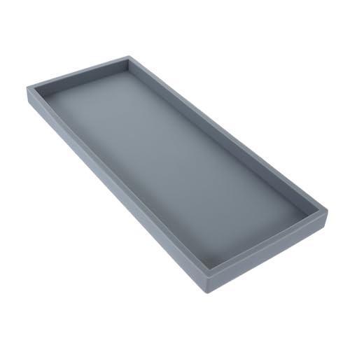 Cabilock Bandeja de Almacenamiento vestidor Tubo de Subida bandejas Escritorio organizadores Maquillaje tocadores para encimera de baño Bandeja organizadora para baño Gel de sílice Grey