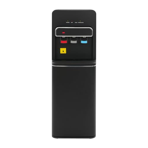 Fontaine à Eau Chargement Inférieur 3 Températures, Distributeur d'eau Chaude 550W et Froide 75W, Fontaine Eau Chaude Froide avec Verrouillage de...