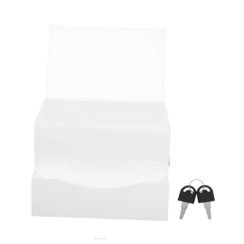 BESTYASH Acrylic Donation Box with Lock and Sign Holder for Fundraising Voting and Charity Events Box with Business Card Slot for Efficient Collection and Organization