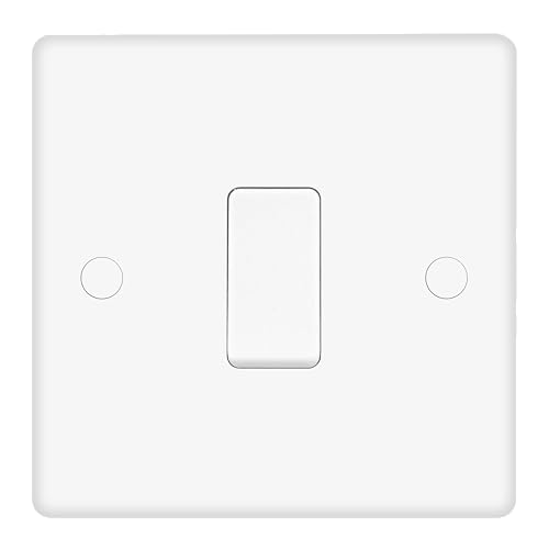 Image of EVOGES Vector 1 Gang 10AX Intermediate Light Switch – White, Gloss Finish, SP Rocker, Wiring Accessory for Multi-Way Lighting
