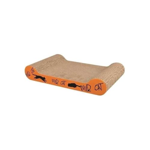 TRIXIE Kratzpappe Wild Cat mit Katzenminze - für die natürliche Krallenpflege - 41 × 7 × 24 cm - blau - 48000