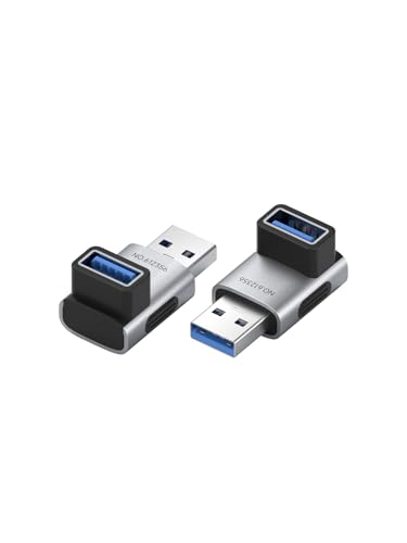Image of Hagibis USB 3.2 Adapter 2 Pack, 90 Degree Right and Left Angle USB A Male to Female Connector OTG Adapter Cable Extender for Laptops Charger PC Car Mouse Keyboard (Middle Front)
