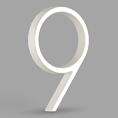 HASWARE Floating House Number Sign 5 inch (12 cm) Modern Door Numbers Signage Plaque Street Home Address Numerals, Silver Metal (3, Silver)