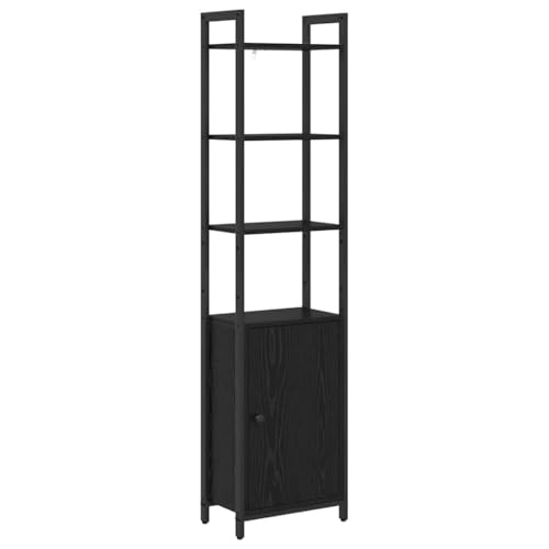 Estantería librería negra de madera para evitar el desorden en el salón 2
