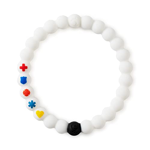 Lokai Silicone Beaded Bracelet for First Responder and Essential Workers Appreciation - Medium, 6.5 Inch Circumference - Silicone Jewelry Fashion Bracelet Slides-On for Comfortable Fit for Men, Women & Kids