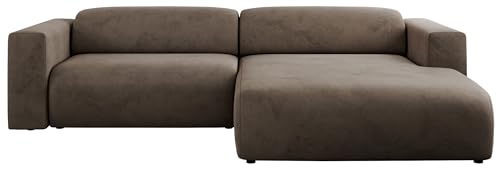 MKS MEBLE Ecksofa, Sofa L-Form, Wohnlandschaft L-Form, Modern Design Couch, Sofagarnitur, Couchgarnitur, Polsterecke - Pasadena -Braun Velvet - rechts Seite – Bild 7