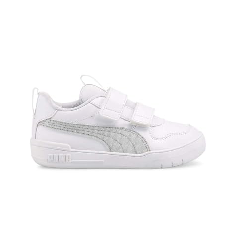 PUMA Kids Girls Multiflex Glitter Slip On Sneakers Shoes Casual - White