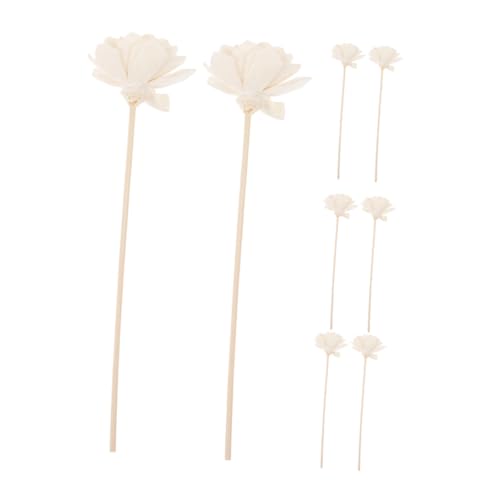 INOOMP 8 Piezas Varillas de Ratán con Flores Secas para Difusor de Aromas Repuesto para Aromaterapia y Decoración del Hogar Elegante