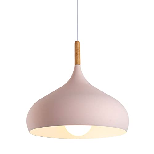 Lámpara colgante de metal en colores de moda con acabado texturizado de 40cm