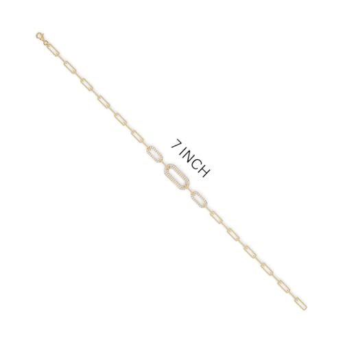 TimeLess Classics 14K White and Yellow Gold Natural Diamond Paperclip Link Bracelet for Women Comes with Secure Lobster Clasp, An Ideal Jewelry Gift for Occasions (J-K Color, I2-I3 Clarity)4