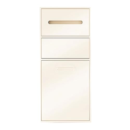 HJLKDYM Toilet Paper Holder Recessed, in Trash Can Rack, 304 Stainless Steel Tissue Paper Holder for Living Room Kitchen Bathroom(Beige,67x30x14cm)