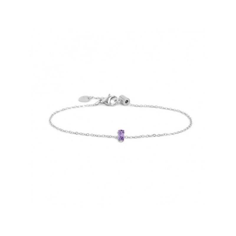 Bracelet femme en acier argenté Marlù 2BR0100-P avec cristal violet