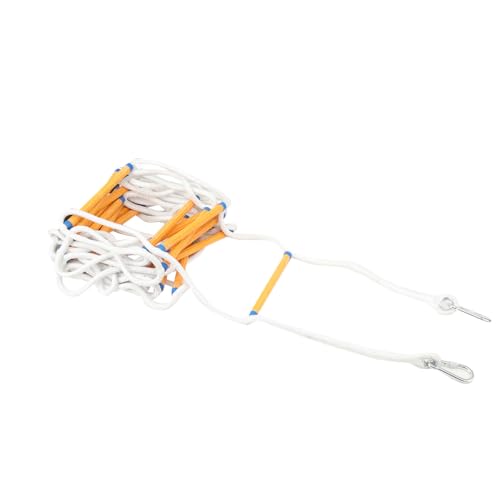 NICCOO Strickleiter 10 Meter Feuerfest, Rettungsleiter mit 2 Haken, Fenster Balkon, 200kg Tragfähigkeit