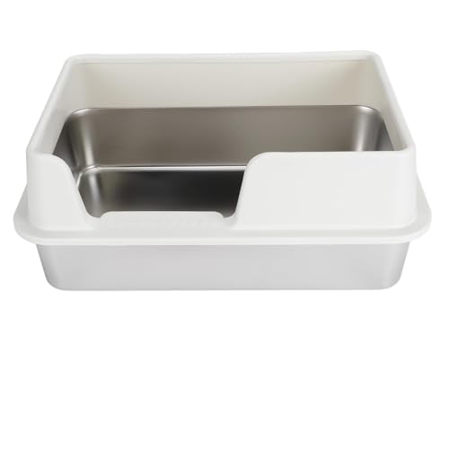 Caja de arena para gatos de acero inoxidable tamaño pequeño miniatura 1