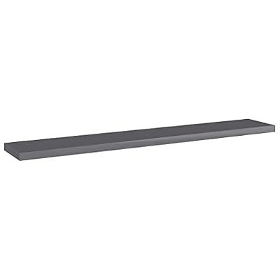 HGLADYU High Gloss Gray Bookshelf Boards 4 Pcs, 23.6x3.9x0.6 Inch Engineered Wood Replacement Shelves for Additional Storage Space