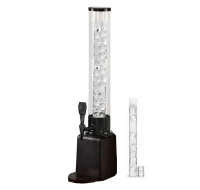 XL Getränkespender + Eiswürfelrohr Bier Wasser Saft Cocktail Party 1,5L oder 3 L BEVD1,5S/3,0S/1,5B/3,0B (Schwarz-Transparent BEVD 3,0 B, 3 Liter)