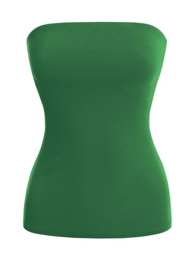 Image of MixMatchy Women's Stretchy Strapless Tube Top Y2K Bandeau Top