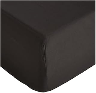 Amazon Basics Microfibre Fitted Sheet, Double, Black