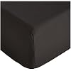 Amazon Basics Microfibre Fitted Sheet, Double, Black