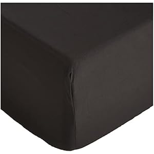 Amazon Basics Microfibre Fitted Sheet, Double, Black