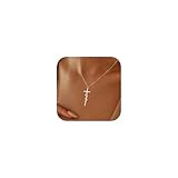rotnso cross necklace for women silver name personalized dainty cross pendant choker small simple trendy cute cross charm chain necklace faith jewelry religious minimalist gift for evelyn