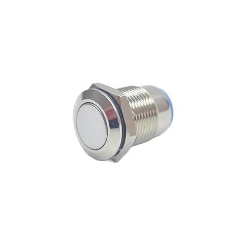 Interrupteur bouton-poussoir 12mm blanc à verrouillage automatique pour circuit