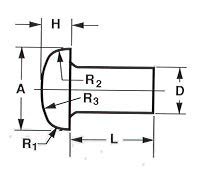 5/16 X 1-1/2 PAN HD Steel Rivets, 100 PCS Box