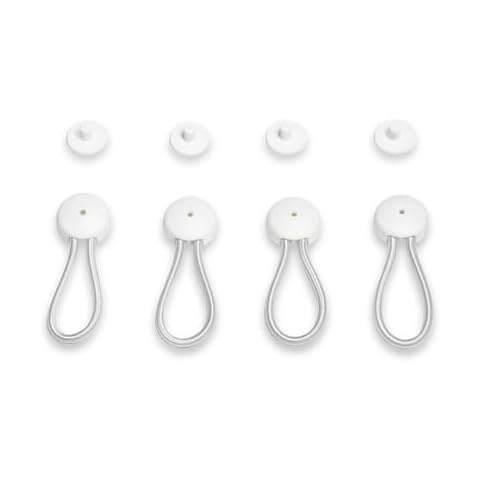 Stayput Fasteners 6 5/8" Standard Size White Bungee Shock Cord & Fastener for Boat Canvas (4 Pack) with White Knobs - Length is 6 5/8" End to End Cover