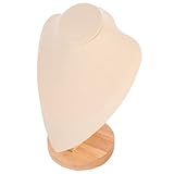 GALPADA Expositor de Collares Mediano de Bambú y Franela Beige, Soporte Práctico para Exhibición y Organización de Joyas en Hogar y Tienda, Modelo para Colgantes y Stand de Exposición