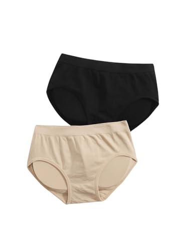 OYOANGLE Women's 2 Piece Solid Butt Lifter Hip Pads Enhancer Shapewear Panties