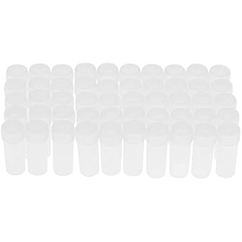 Walfront 50 Pcs Mini Clear Sample Bottles Cover